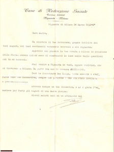 Manoscritto, lettera originale 1932 MILANO NIGUARDA Mario GASTALDELLO alla Casa di Redenzione Sociale 1
