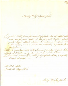 Documento originale, autentico 1836 TURATE CO Giuseppe PENATI sospende costruzione di una stalla Lettera 1