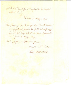 Documento originale, autentico 1850 VERONA Ricevuta Antonio LAO a contessa Margherita BERNINI vedova PICCOLI 1