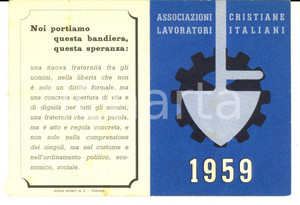 Oggetto da collezione cartaceo 1959 POPPI AR Circolo ACLI Tessera compilata Bollo AGIS 1