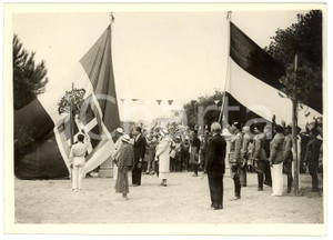 Fotografia d'epoca originale 1933 OSTIA (RM) Cerimonia dell'alzabandiera al Campeggio AUSTRIA *Fotografia 1