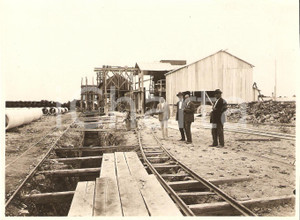 Fotografia d'epoca originale 1935 LECCE Panorama del cantiere ROTOLAFAE per SIFONE 1