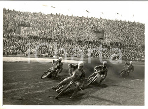 Fotografia d'epoca originale 1954 VARSAVIA Motociclismo SVEZIA guida corsa POLONIA 1