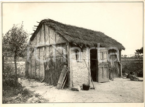 Fotografia d'epoca originale 1938 PADOVA Capanne tradizionali in aperta campagna *Foto GIORDANI 23x17 cm 1