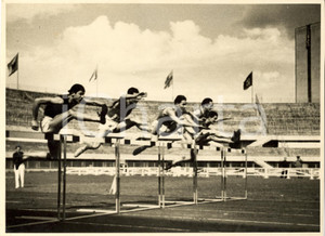 Fotografia d'epoca originale 1937 TORINO Atletica finale dei 110 ostacoli LITTORIALI 1
