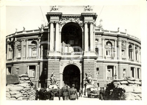 Fotografia d epoca originale 1941 ODESSA Barricate sovietiche contro le truppe rumene FOTO 1