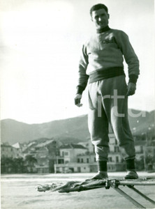 Fotografia d epoca originale 1953 CICLISMO Ritratto di Virgilio SALIMBENI durante allenamenti Foto 1