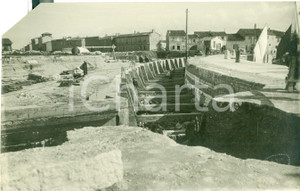 Fotografia d epoca originale 1929 FANO PS Costruzione della parete curva del porto FOTOGRAFIA 1