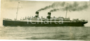 Fotografia d epoca originale 1930 ca MARINA MERCANTILE Piroscafo ROMA in navigazione Fotografia 1