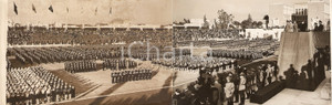 Fotografia d epoca originale 1939 ROMA FORO MUSSOLINI Squadre ginniche schierate di fronte a DUCE Foto DOPPIA 1