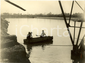 Fotografia d epoca originale 1936 MILANO Lavori all IDROSCALO per l ampliamento della darsena Foto 24 x 18 1
