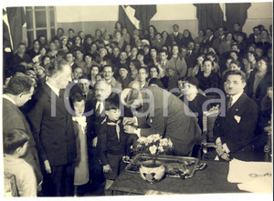 Fotografia d epoca originale 1930 ROMA Gruppo Fascista REGOLA On. Rodolfo VECCHINI alla premiazione balilla 1