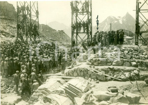 Fotografia d epoca originale 1930 VAL FORMAZZA VB Lavori centrale idroelettrica  Visita Giuseppe BOTTAI 1