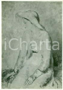 Fotografia d epoca originale 1933 MILANO Pierangiolo BASORINI Figura in rosa Fotografia coeva del quadro 1
