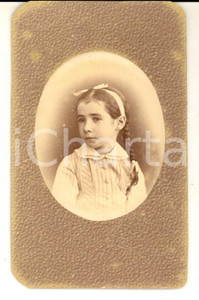 Fotografia d epoca originale 1880 ORAN ALGERIE Ritratto di bambina con la treccia Foto EBERHARDT CDV 1