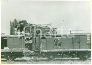 Fotografia d epoca originale 1943 KOLN WW2 Vagoni ferroviari Deutsche Reichsbahn distrutto da bombe Foto 1