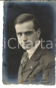 Fotografia d epoca originale 1929 FIRENZE Ritratto di Giuseppe FAZZINI all amico DUCCESCHI Foto cartolina 1