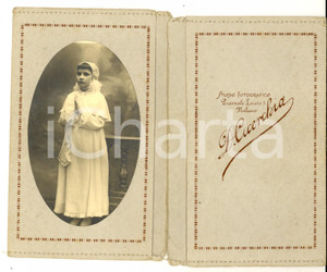 Fotografia d epoca originale 1930 ca MILANO Ritratto di bambina alla prima Comunione Foto CICERCHIA 1