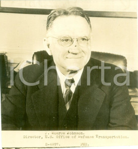 Fotografia d epoca originale 1945 ca USA J. Monroe JOHNSON Director Office of Defense Transportation Foto 1