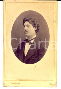 Fotografia d epoca originale 1900 ca TORINO Ritratto maschile di profilo Foto pittore COLOMBO CDV 1