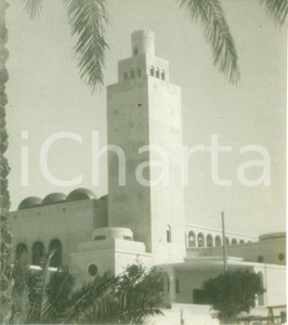 Fotografia d epoca originale 1935 TRIPOLI LIBIA La torre di un edificio coloniale Fotografia 1