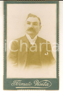 Fotografia d epoca originale 1900 ca FERRARA Ritratto maschile con cravatta bianca Foto Epaminonda MUNARI 1