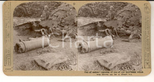 1918 WW1 THE GREAT WAR Howitzer blown up by a direct hit *Stereoscopic photo n°9