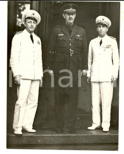 Fotografia d epoca originale 1939 MILANO REGIO ESERCITO Ritratto di tre ufficiali MARINA e AERONAUTICA Foto 1