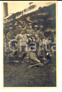 Fotografia d epoca originale 1916 ? WW1 ZONA DI GUERRA Alpino Aldo ORNAGO tra i commilitoni Foto FP 1