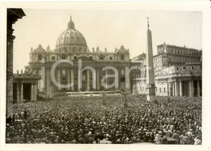 Fotografia d epoca originale 1938 CITTA  DEL VATICANO Folla in Piazza SAN PIETRO per benedizione PIO XI Foto 1
