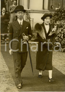 Fotografia d epoca originale 1937 LONDON UK Prince CHICHIBU and his wife Matsudaira SETSUKO Photograph 1