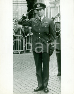 Fotografia d epoca originale 1965 BRUXELLES Re Baldovino I commemora aviatori belgi BATTAGLIA D INGHILTERRA 1