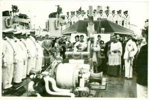 Fotografia d epoca originale 1938 GENOVA AutoritÃ  benedizione R. Torpediniera ALTAIR Fotografia 1