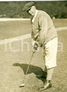 Fotografia d epoca originale 1930 ca WHITE SULPHUR SPRINGS USA Charles M. SCHWAB magnate acciaio gioca a golf 1