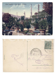 Cartolina originale da collezione 1914 STORIA POSTALE Isola Bella Cartolina Annullo NATANTE LOCARNO  ARONA 1