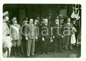 Fotografia d epoca originale 1939 ROMA Galeazzo CIANO riceve Missione Miliater Albanese Stazione TERMINI Foto 1