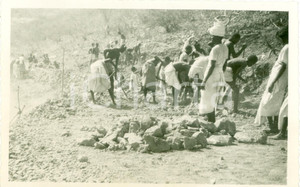 Fotografia d epoca originale 1930 ca MUSTAHIL ETIOPIA Costruzione strada FITAURARI per il fortino Foto 1