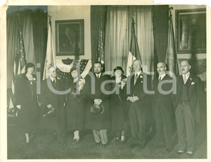 Fotografia d epoca originale 1931 PHILADELPHIA USA Ministro Dino GRANDI ufficio Harry MACKEY Foto DANNEGGIATA 1
