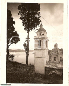 Fotografia d epoca originale 1930 PORTOVENERE Chiesa S.Lorenzo RISTRUTTURA MUSSOLINI 1