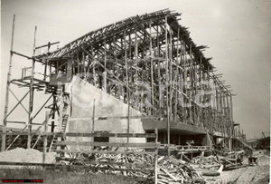 Fotografia d epoca originale 1938 Milano Idroscalo  Costruzione tribune canottaggio Fotografia 1