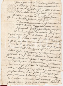 Documento originale, autentico 1823 VILLETTA BARREA AQ Affitti dovuti famiglia CONTE 1