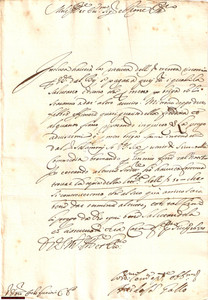 Manoscritto, lettera originale 1658 CASTIGLION FIORENTINO ...mi trovo dopo due febbri 1