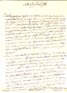 Manoscritto, lettera originale 1749 ROMA Andrea DUSI su Francesco RICCI erede del Casino del Teatrale Lettera 1