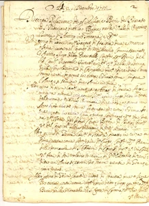 Manoscritto, lettera originale 1717 RUCCAVO AR Inventario beni priorato di SAN PATERNIANO Manoscritto 10 pp. 1