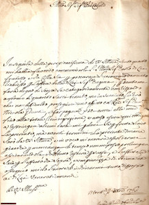 Documento originale, autentico 1765 MONTALTO AR Gesualdo PAGLICCI affitta a GIUNTI 1
