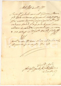 Manoscritto, lettera originale 1651 CASTIGLION FIORENTINO Carlo FUCINI finalmente pagato da Vincenzo ACQUAVIVA 1
