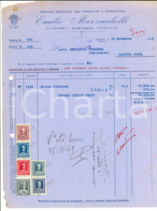 Documento originale, autentico 1949 CAVARIA VA Officina meccanica Emilio MAZZUCCHELLI Fattura intestata 1