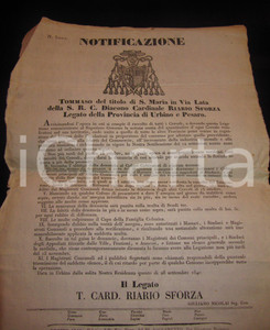 Documento originale, autentico 1840 PESARO Verifica raccolto cereali Coloni Coltivatori MANIFESTO 1