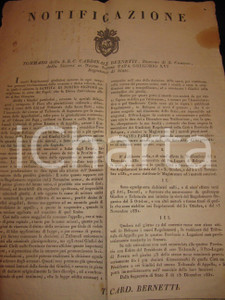 Documento originale, autentico 1831 STATO PONTIFICIO Nuovo ordinamento giudiziario MANIFESTO 1