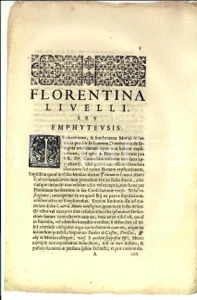 Documento originale, autentico 1684 FIRENZE Lite nobili BISAGNI vs Padri Carmelitani per enfiteusi 1